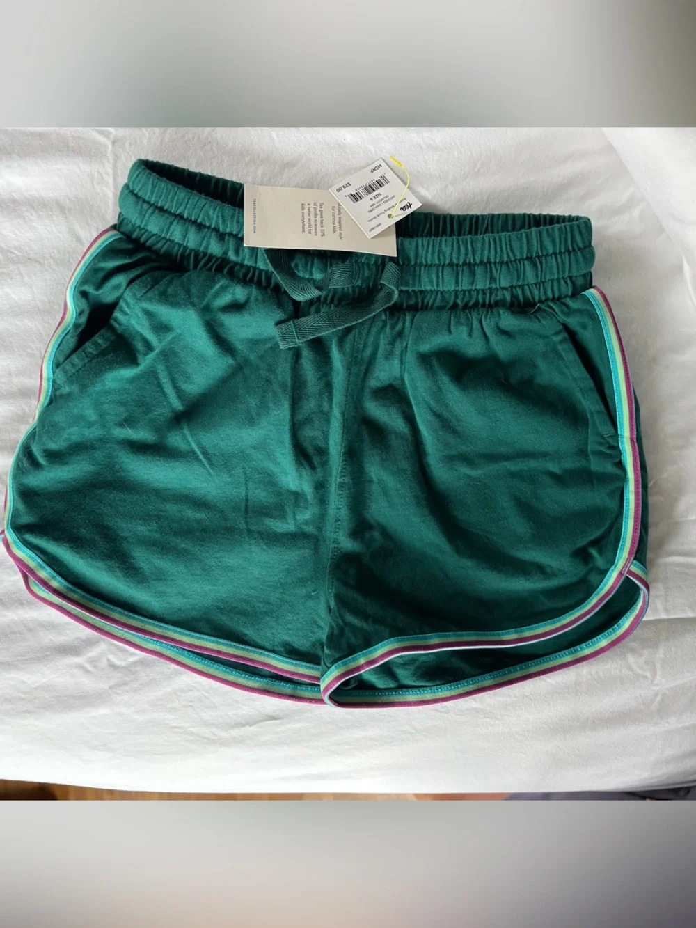 Tea Collection Teal Shorts with Pink and Mint Trim